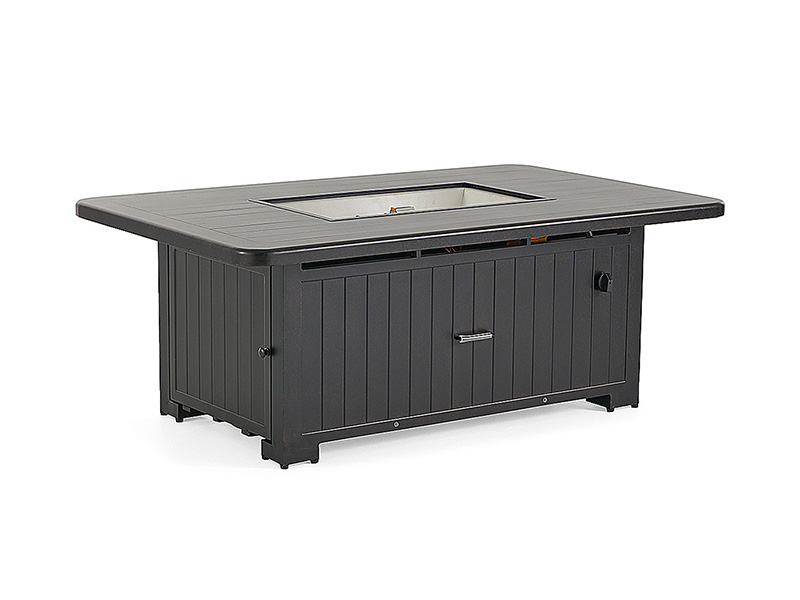 Solstitium Aluminium Patio 58X36 in. Ignis Pit Slat Top Tabula