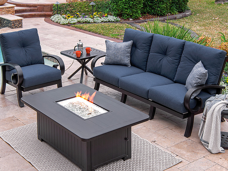 Solstitium Aere Aluminium Pulvinar 4 Piece Sedens Group Cum Igne Pit